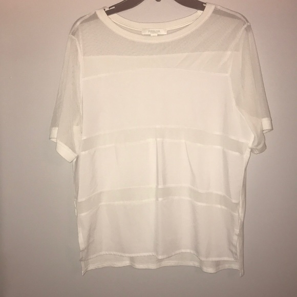 White Top with Mesh Stripes - Picture 1 of 3